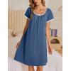 imageEkouaer Moo Moos for Women Short Sleeve House Dresses with Pockets Pleated Mumu Dress Soft Nightgowns SXXXLNavy