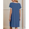 imageEkouaer Moo Moos for Women Short Sleeve House Dresses with Pockets Pleated Mumu Dress Soft Nightgowns SXXXLNavy