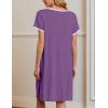 imageEkouaer Moo Moos for Women Short Sleeve House Dresses with Pockets Pleated Mumu Dress Soft Nightgowns SXXXLPurple