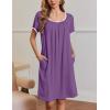 imageEkouaer Moo Moos for Women Short Sleeve House Dresses with Pockets Pleated Mumu Dress Soft Nightgowns SXXXLPurple
