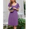 imageEkouaer Moo Moos for Women Short Sleeve House Dresses with Pockets Pleated Mumu Dress Soft Nightgowns SXXXLPurple