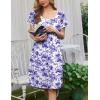 imageEkouaer Moo Moos for Women Short Sleeve House Dresses with Pockets Pleated Mumu Dress Soft Nightgowns SXXXLWhite Purple  Blue Floral