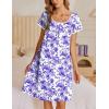 imageEkouaer Moo Moos for Women Short Sleeve House Dresses with Pockets Pleated Mumu Dress Soft Nightgowns SXXXLWhite Purple  Blue Floral