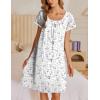 imageEkouaer Moo Moos for Women Short Sleeve House Dresses with Pockets Pleated Mumu Dress Soft Nightgowns SXXXLWhite Purple  Pink Florals