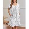 imageEkouaer Moo Moos for Women Short Sleeve House Dresses with Pockets Pleated Mumu Dress Soft Nightgowns SXXXLWhite Purple  Pink Florals