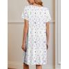 imageEkouaer Moo Moos for Women Short Sleeve House Dresses with Pockets Pleated Mumu Dress Soft Nightgowns SXXXLWhite Purple  Pink Florals