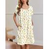 imageEkouaer Moo Moos for Women Short Sleeve House Dresses with Pockets Pleated Mumu Dress Soft Nightgowns SXXXLYellow Green Leaves