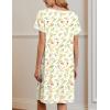 imageEkouaer Moo Moos for Women Short Sleeve House Dresses with Pockets Pleated Mumu Dress Soft Nightgowns SXXXLYellow Green Leaves