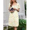 imageEkouaer Moo Moos for Women Short Sleeve House Dresses with Pockets Pleated Mumu Dress Soft Nightgowns SXXXLYellow Green Leaves