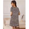 imageEkouaer Nightgowns for Women 2 Pack Night Gowns Short Sleeve Sleepshirts Pullover Nightshirts Soft Sleepwear SXXXLBlackBrown Leopard