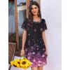 imageEkouaer Nightgowns for Women 2 Pack Night Gowns Short Sleeve Sleepshirts Pullover Nightshirts Soft Sleepwear SXXXLBlackCherry Blossoms