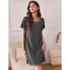 imageEkouaer Nightgowns for Women 2 Pack Night Gowns Short Sleeve Sleepshirts Pullover Nightshirts Soft Sleepwear SXXXLBlackDark Grey