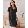 imageEkouaer Nightgowns for Women 2 Pack Night Gowns Short Sleeve Sleepshirts Pullover Nightshirts Soft Sleepwear SXXXLBlackFlower Butterfly