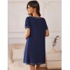 imageEkouaer Nightgowns for Women 2 Pack Night Gowns Short Sleeve Sleepshirts Pullover Nightshirts Soft Sleepwear SXXXLBlackNavy Blue