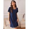 imageEkouaer Nightgowns for Women 2 Pack Night Gowns Short Sleeve Sleepshirts Pullover Nightshirts Soft Sleepwear SXXXLBlackNavy Blue
