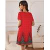 imageEkouaer Nightgowns for Women 2 Pack Night Gowns Short Sleeve Sleepshirts Pullover Nightshirts Soft Sleepwear SXXXLBlackRed Feather