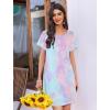 imageEkouaer Nightgowns for Women 2 Pack Night Gowns Short Sleeve Sleepshirts Pullover Nightshirts Soft Sleepwear SXXXLBlackTie Dye