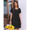 imageEkouaer Nightgowns for Women 2 Pack Night Gowns Short Sleeve Sleepshirts Pullover Nightshirts Soft Sleepwear SXXXLBlackWine Red