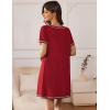 imageEkouaer Nightgowns for Women 2 Pack Night Gowns Short Sleeve Sleepshirts Pullover Nightshirts Soft Sleepwear SXXXLBlackWine Red