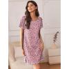 imageEkouaer Nightgowns for Women 2 Pack Night Gowns Short Sleeve Sleepshirts Pullover Nightshirts Soft Sleepwear SXXXLLeopardButterfly Print