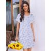 imageEkouaer Nightgowns for Women 2 Pack Night Gowns Short Sleeve Sleepshirts Pullover Nightshirts Soft Sleepwear SXXXLLeopardButterfly Print