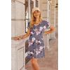 imageEkouaer Nightgowns for Women Button Down Sleep Shirt Short Sleeve Night Shirt Soft Pajama Dress V Neck Sleepwear With PocketsPink Flower