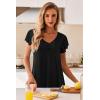 imageEkouaer Nightgowns for Women Short Sleeve Night Gown Comfy Sleep Shirt Soft Sleep Dress Pleated SleepwearAblack