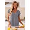 imageEkouaer Nightgowns for Women Short Sleeve Night Gown Comfy Sleep Shirt Soft Sleep Dress Pleated SleepwearAmedium Gray