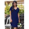 imageEkouaer Nightgowns for Women Short Sleeve Night Gown Comfy Sleep Shirt Soft Sleep Dress Pleated SleepwearAnavy Blue