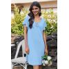imageEkouaer Nightgowns for Women Short Sleeve Night Gown Comfy Sleep Shirt Soft Sleep Dress Pleated SleepwearBlue