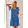 imageEkouaer Nightgowns for Women Short Sleeve Night Gown Comfy Sleep Shirt Soft Sleep Dress Pleated SleepwearBlue Dog Paw