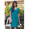 imageEkouaer Nightgowns for Women Short Sleeve Night Gown Comfy Sleep Shirt Soft Sleep Dress Pleated SleepwearBlue Green