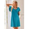 imageEkouaer Nightgowns for Women Short Sleeve Night Gown Comfy Sleep Shirt Soft Sleep Dress Pleated SleepwearBlue Green