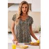 imageEkouaer Nightgowns for Women Short Sleeve Night Gown Comfy Sleep Shirt Soft Sleep Dress Pleated SleepwearBrown Leopard