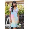 imageEkouaer Nightgowns for Women Short Sleeve Night Gown Comfy Sleep Shirt Soft Sleep Dress Pleated SleepwearColorful Tiedye