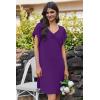 imageEkouaer Nightgowns for Women Short Sleeve Night Gown Comfy Sleep Shirt Soft Sleep Dress Pleated SleepwearDeep Purple
