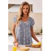 imageEkouaer Nightgowns for Women Short Sleeve Night Gown Comfy Sleep Shirt Soft Sleep Dress Pleated SleepwearGray Coffee