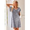 imageEkouaer Nightgowns for Women Short Sleeve Night Gown Comfy Sleep Shirt Soft Sleep Dress Pleated SleepwearGray Coffee