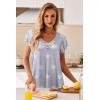 imageEkouaer Nightgowns for Women Short Sleeve Night Gown Comfy Sleep Shirt Soft Sleep Dress Pleated SleepwearGray Stars