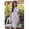 imageEkouaer Nightgowns for Women Short Sleeve Night Gown Comfy Sleep Shirt Soft Sleep Dress Pleated SleepwearGray Stars
