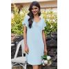imageEkouaer Nightgowns for Women Short Sleeve Night Gown Comfy Sleep Shirt Soft Sleep Dress Pleated SleepwearLight Blue