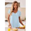 imageEkouaer Nightgowns for Women Short Sleeve Night Gown Comfy Sleep Shirt Soft Sleep Dress Pleated SleepwearLight Blue