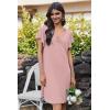 imageEkouaer Nightgowns for Women Short Sleeve Night Gown Comfy Sleep Shirt Soft Sleep Dress Pleated SleepwearPink