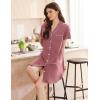imageEkouaer Womens Cotton Nightgowns Button Down Sleep Shirts Soft Night Shirts Night DressDark Pink