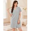 imageEkouaer Womens Cotton Nightgowns Button Down Sleep Shirts Soft Night Shirts Night DressLight Grey