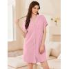 imageEkouaer Womens Cotton Nightgowns Button Down Sleep Shirts Soft Night Shirts Night DressLight Pink