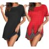 Black/Red Feather