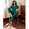 imageEkouaer Cotton Pajamas Sets for Women 2 Piece Button Down Short Sleeve Pj Set with Long Pants Lounge Set Soft Sleepwear SXXLBlue Green