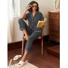 imageEkouaer Cotton Pajamas Sets for Women 2 Piece Button Down Short Sleeve Pj Set with Long Pants Lounge Set Soft Sleepwear SXXLDark Grey