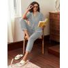 imageEkouaer Cotton Pajamas Sets for Women 2 Piece Button Down Short Sleeve Pj Set with Long Pants Lounge Set Soft Sleepwear SXXLLight Grey